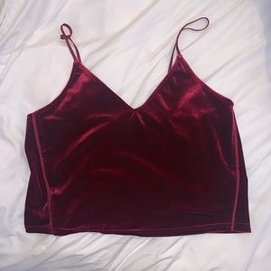 Red velvet crop top